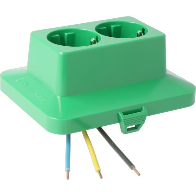AK2-C2 Cover with integrated duplex outlet green