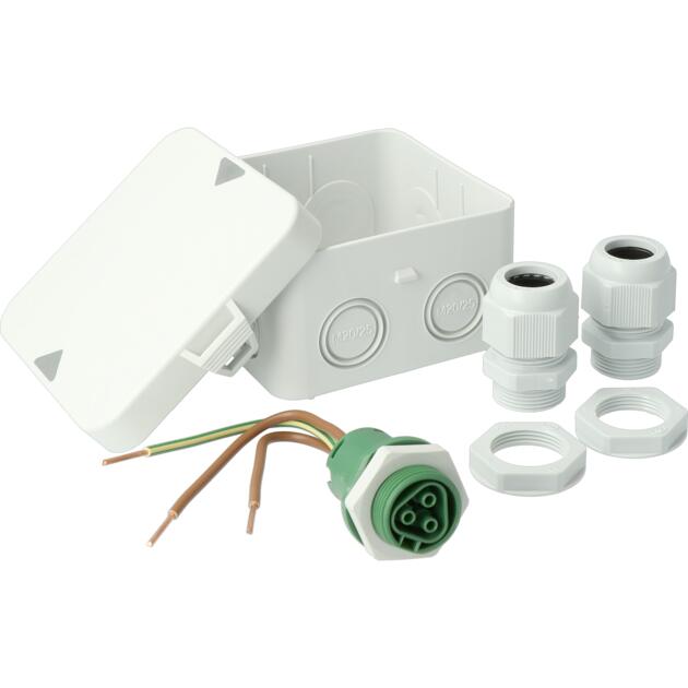 AK1-IP65 M20/M25, 2x gland M25 + green RST400V with connection wires