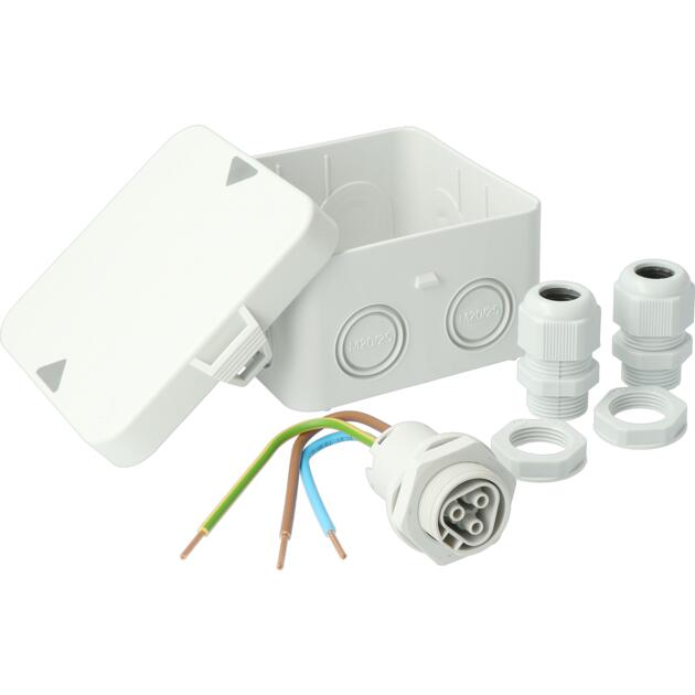AK1-IP65 M20/M25, 2x gland M20 + grey RST250V with connection wires