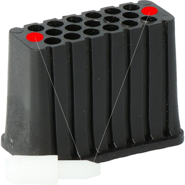 Plug for synthetic screw block